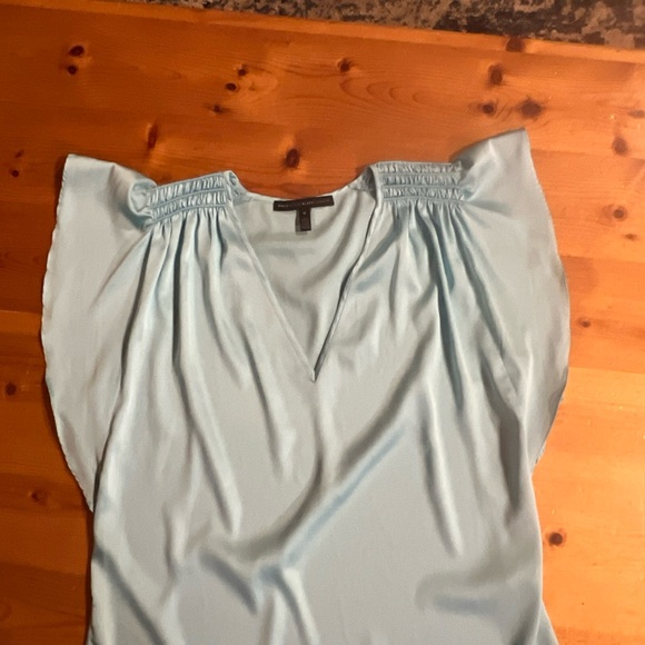 White House Black Market Tops - White House Black Market Light Blue Gathered Blouse
